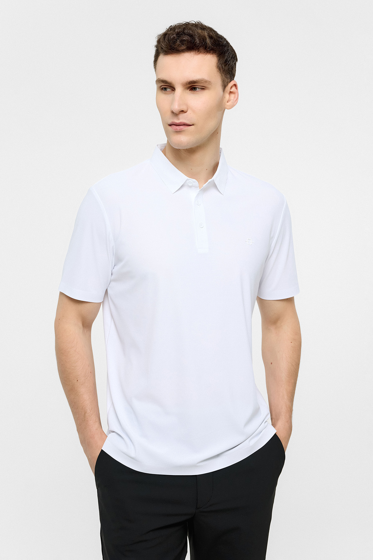 Beyaz Regular Fit Polo Yaka Tişört