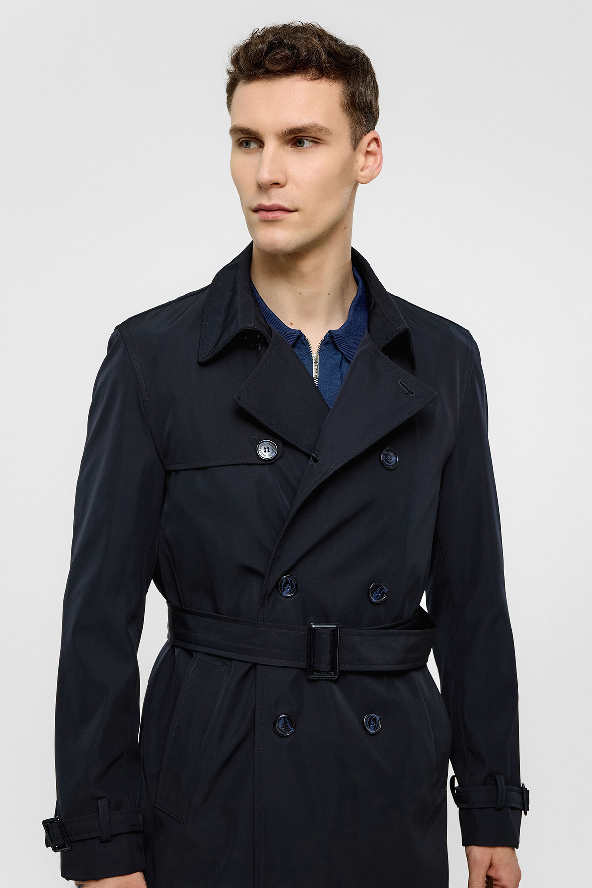 Lacivert Regular Fit Trençkot