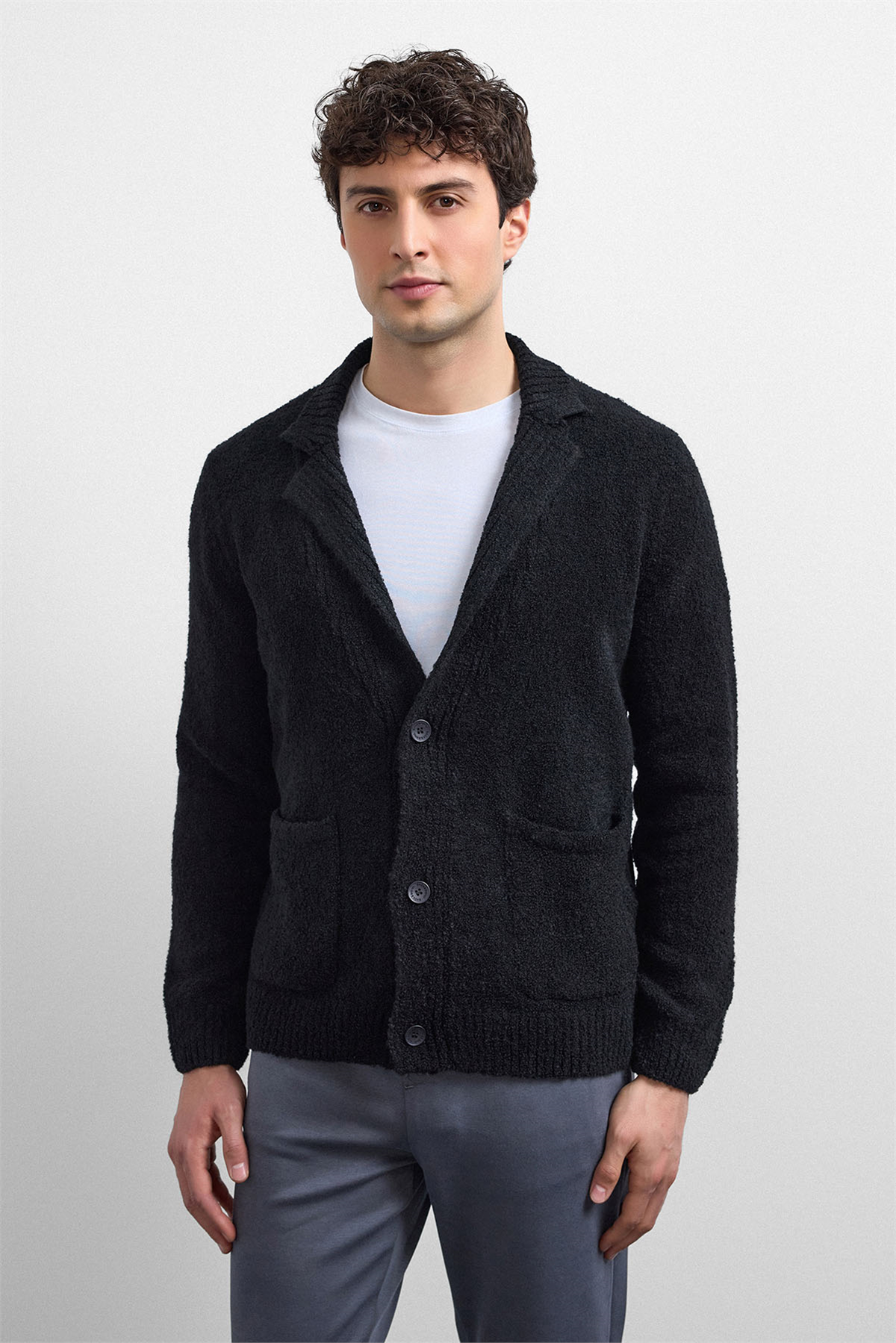 SiyahRegular Fit Hırka