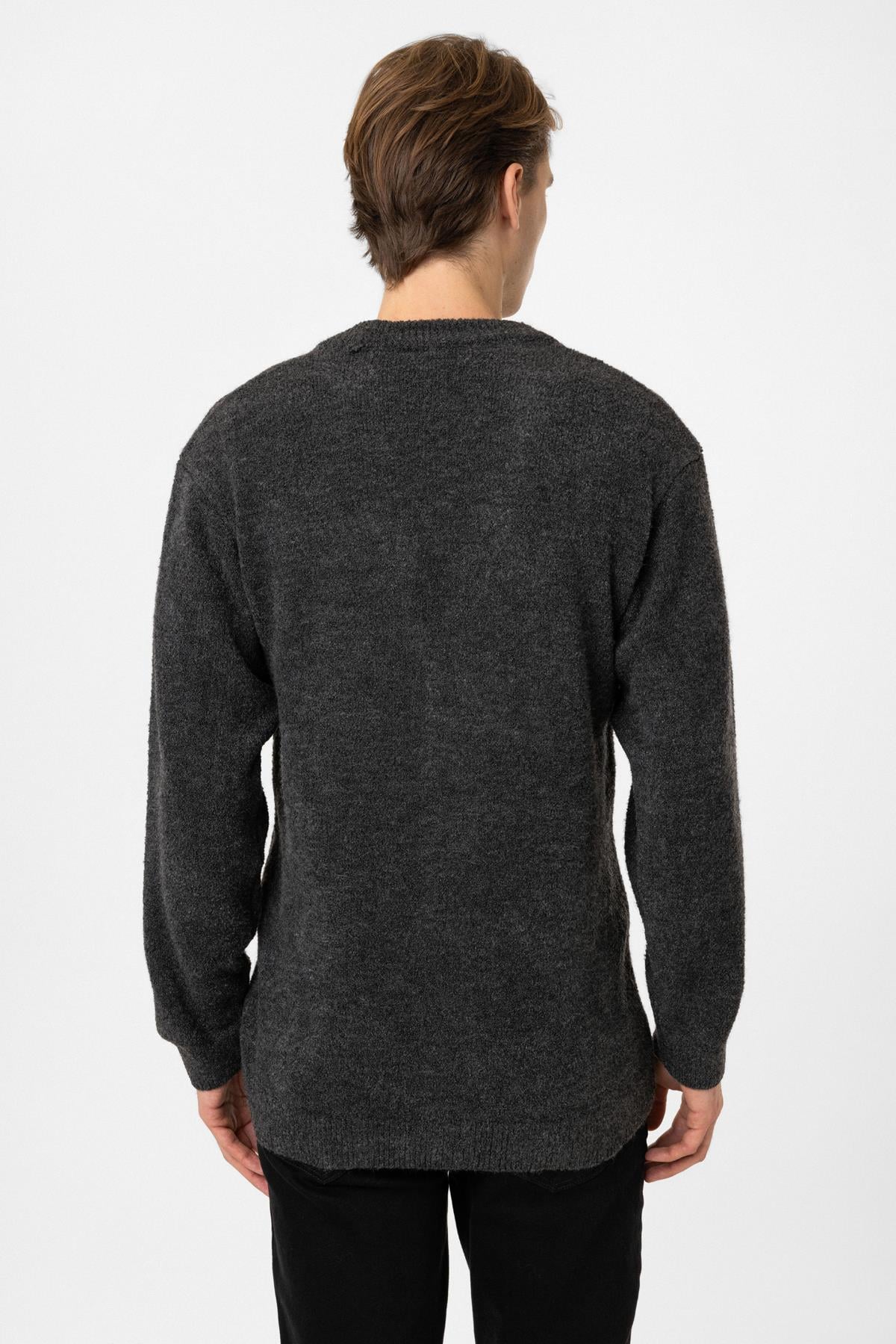 Antrasit Regular Fit Triko Hırka