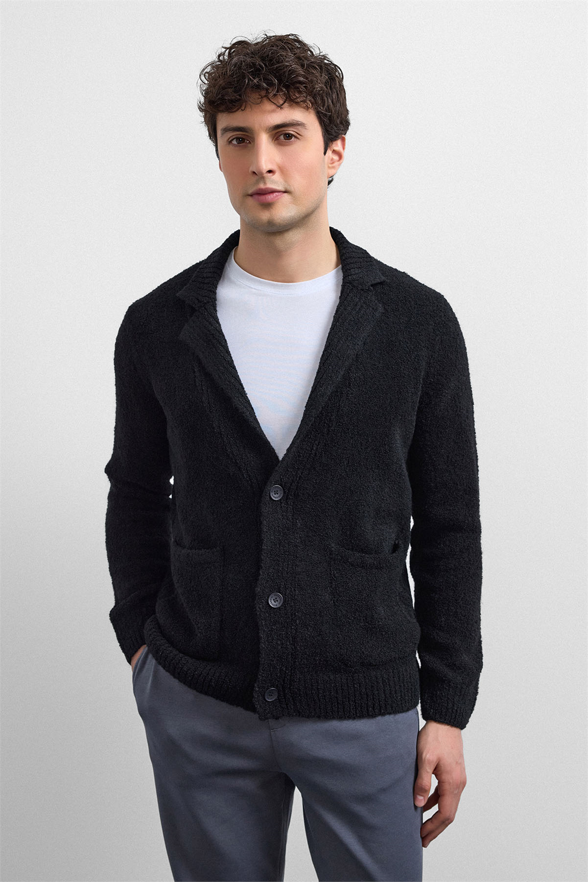 SiyahRegular Fit Hırka