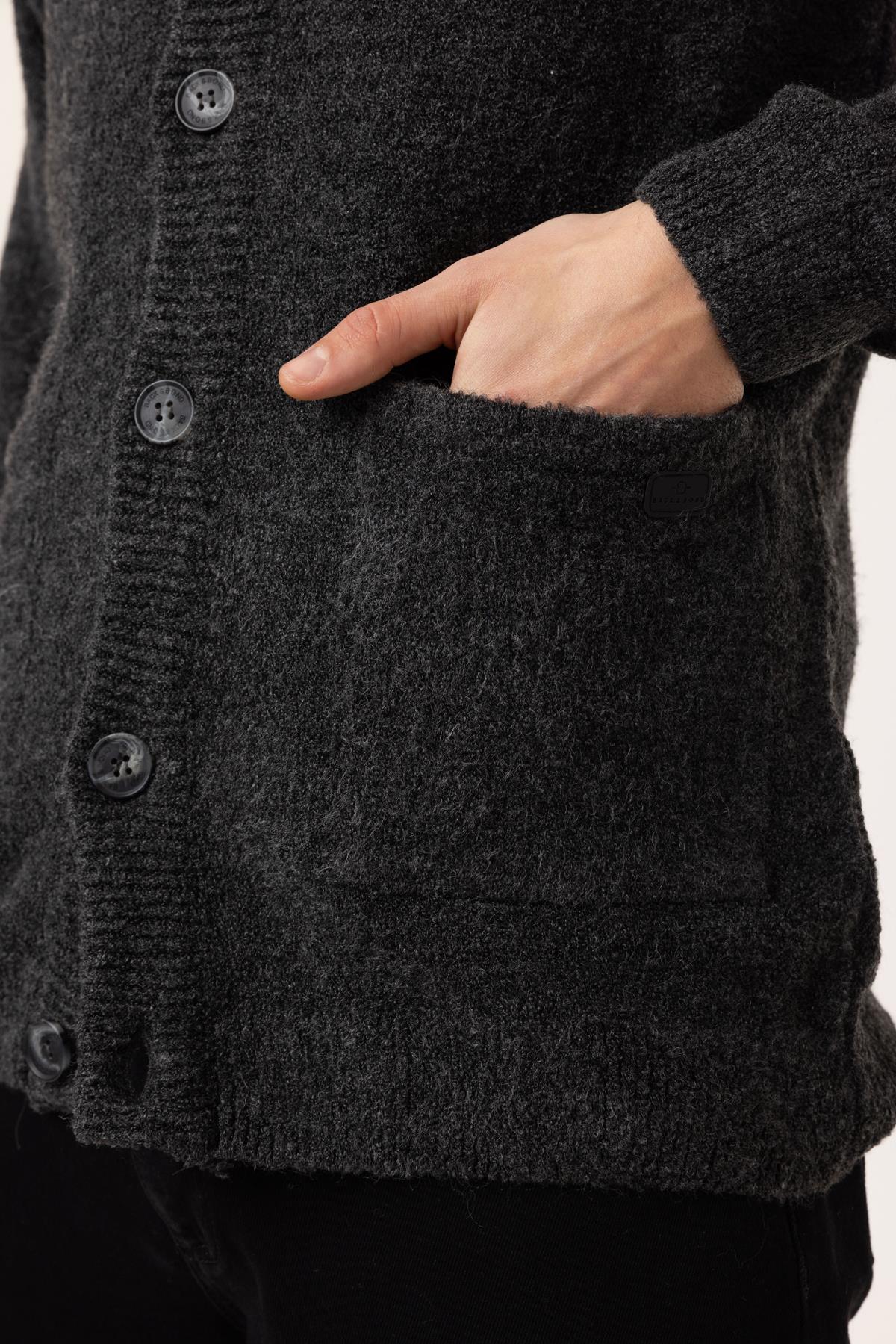 Antrasit Regular Fit Triko Hırka