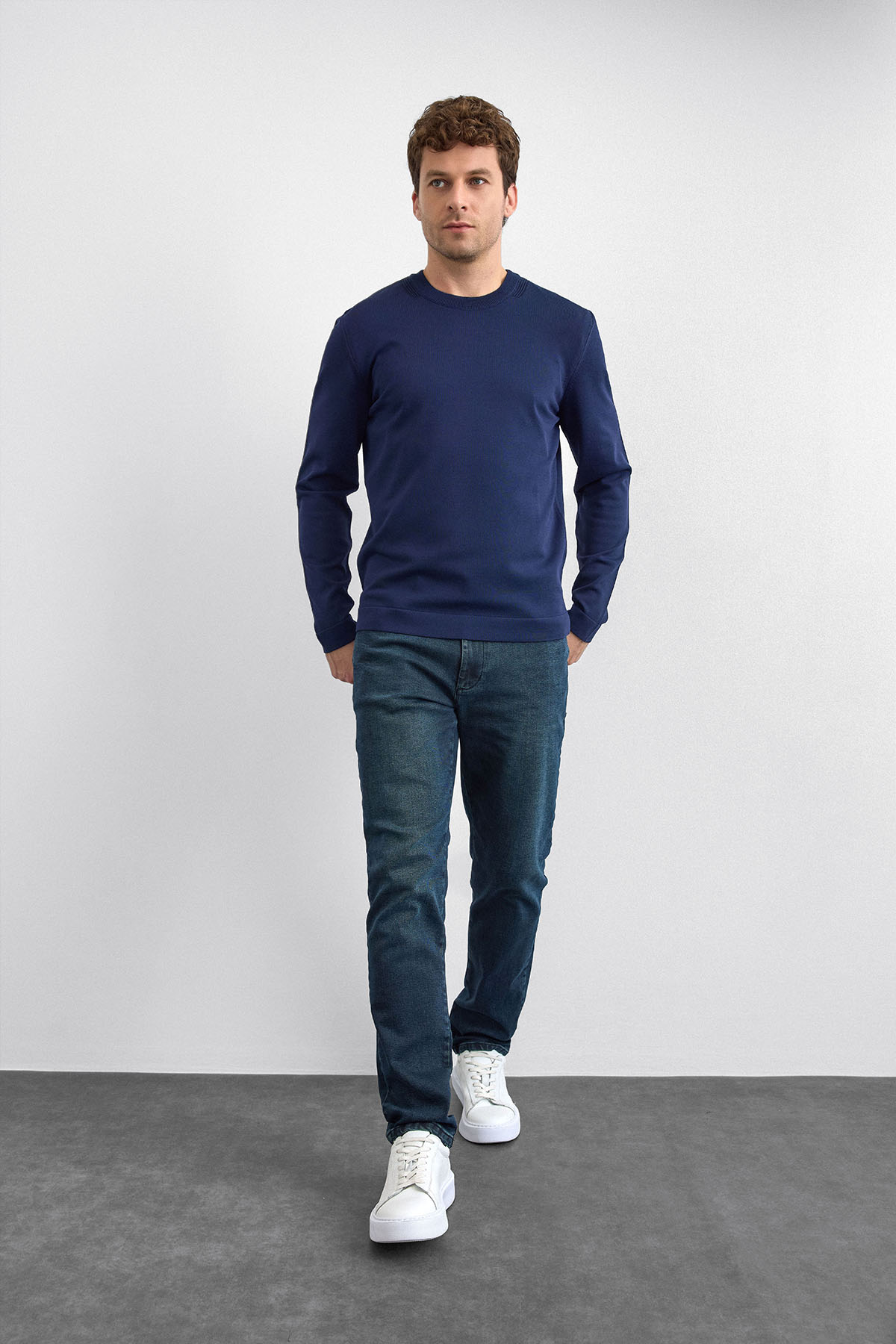 Lacivert Regular Fit Triko Kazak