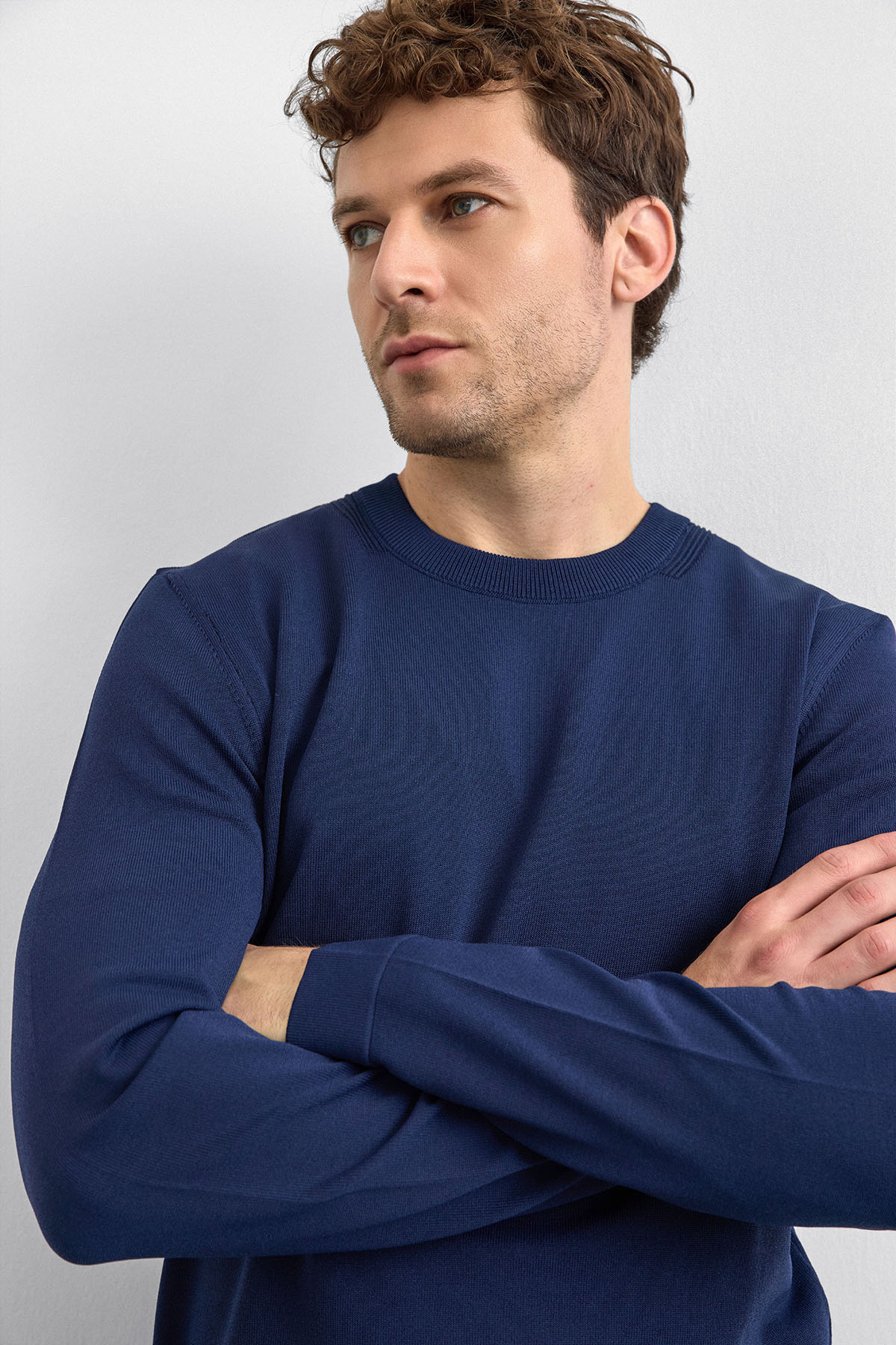 Lacivert Regular Fit Triko Kazak