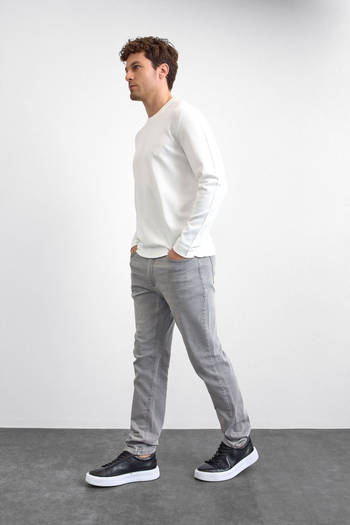 Ekru Regular Fit Triko Kazak