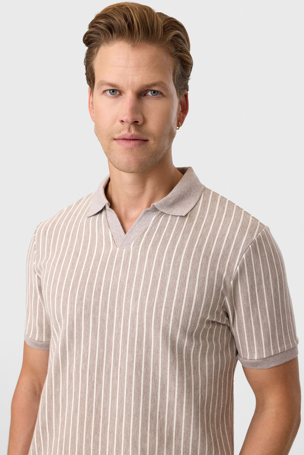 Regular Fit Vizon Düğmesiz Polo Yaka Tişört
