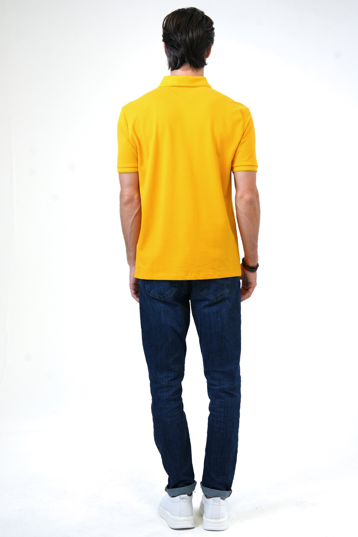 Sarı Relaxed Fit %100 Pamuk Polo Yaka Tişört