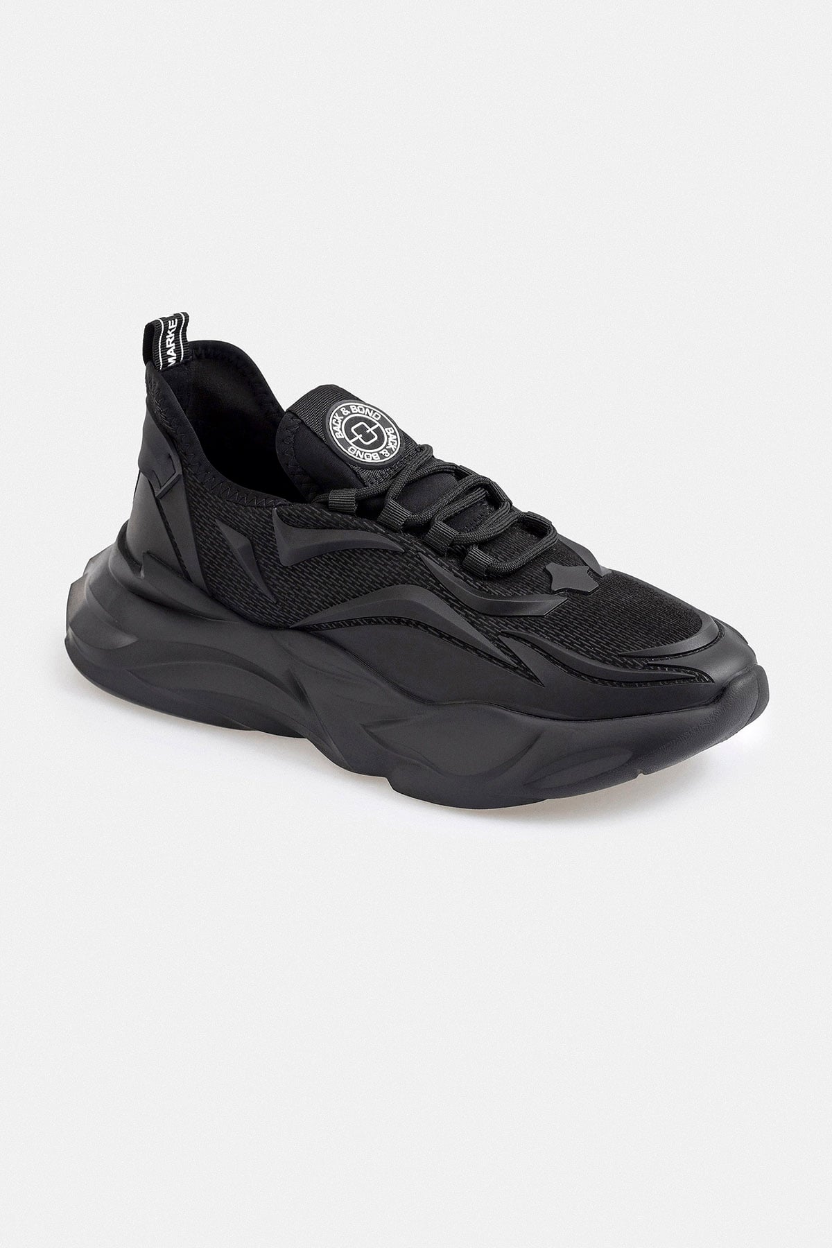 %100 Deri Esnek Tabanlı Siyah Erkek Sneaker Ayakkabı