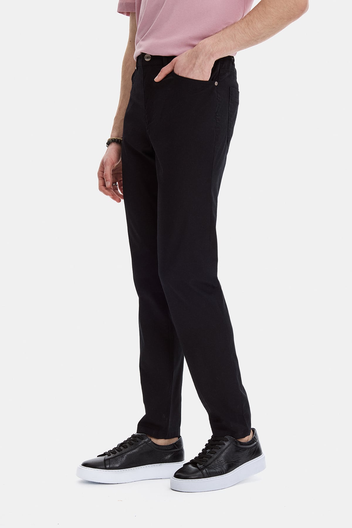 Siyah Dokuma 5 Cep Pantolon