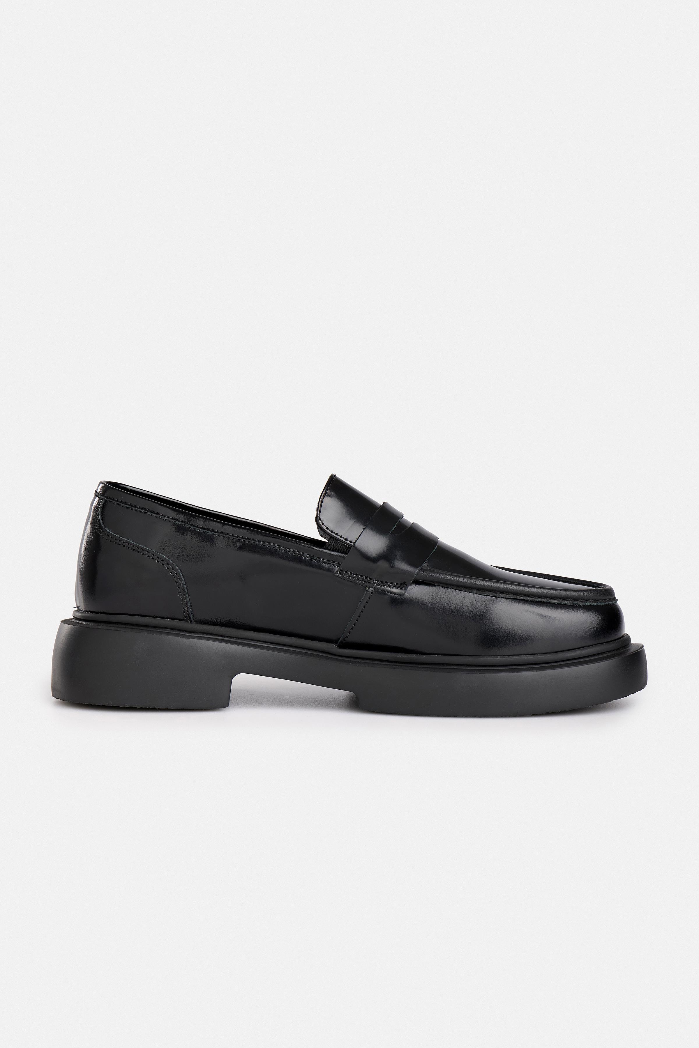 %100 Deri Siyah Loafer Ayakkabı