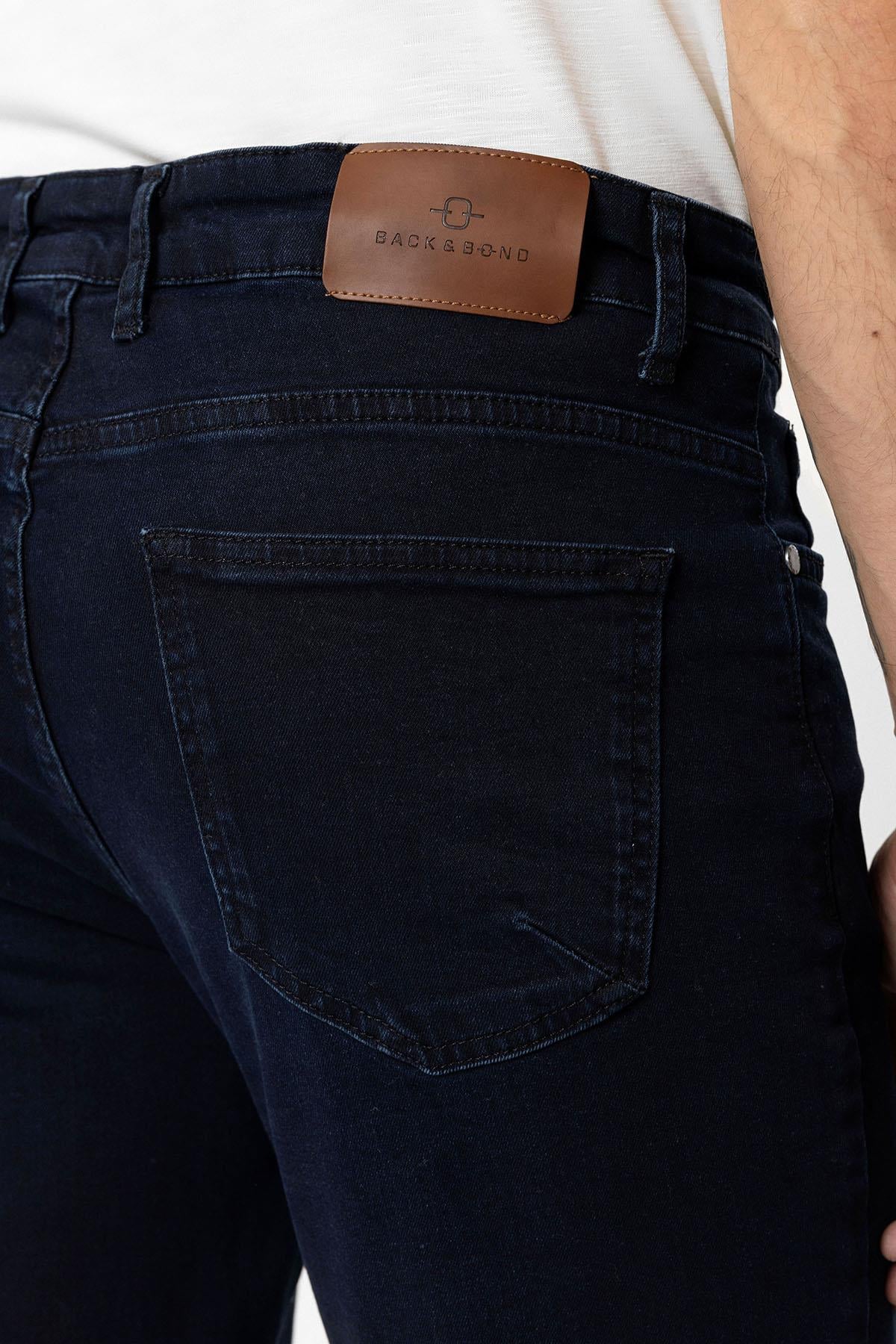 Lacivert Slim Fit 5 Cepli Pamuklu Denim Pantolon