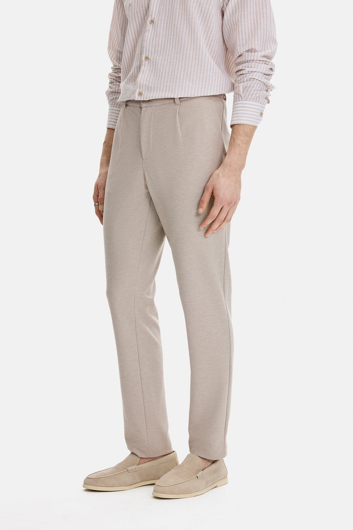 Bej Slim Fit Takım Pantolonu