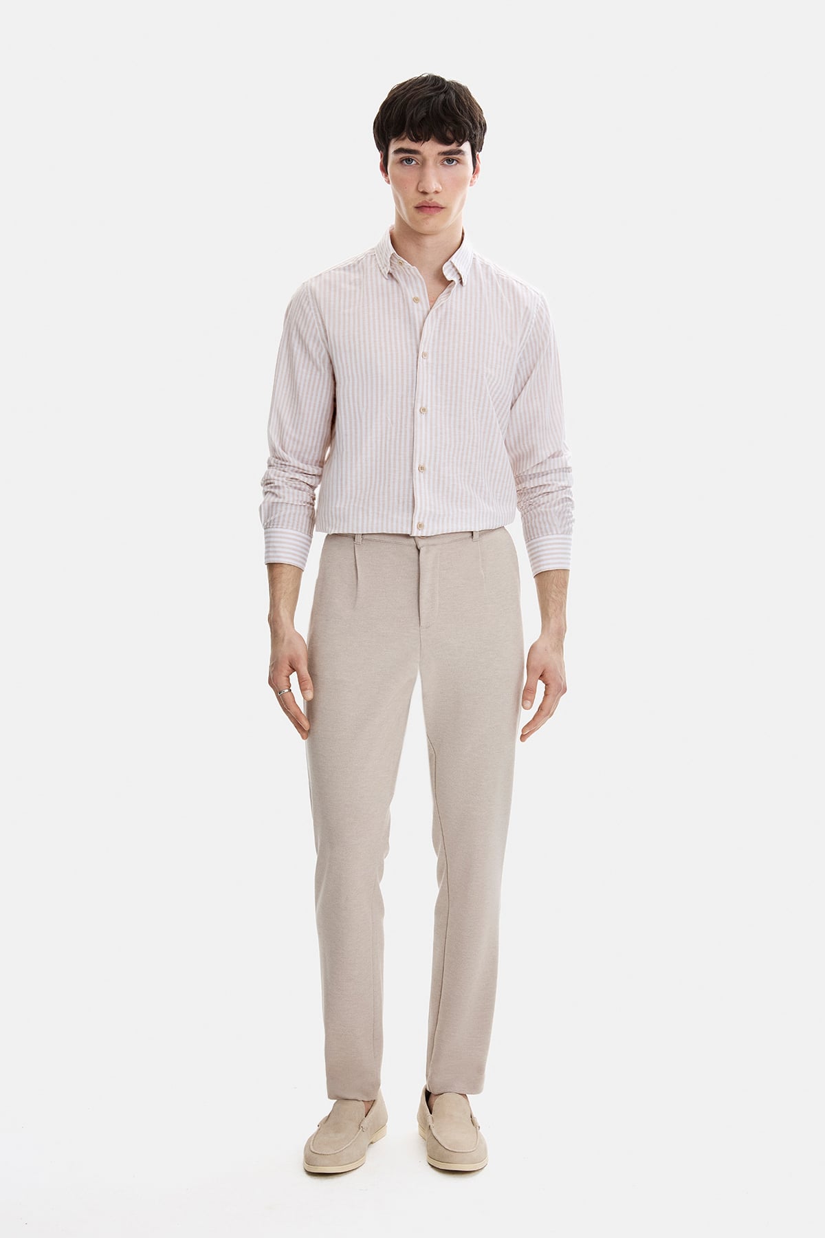 Bej Slim Fit Takım Pantolonu