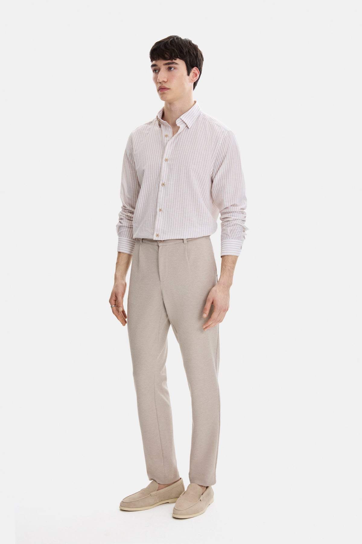 Bej Slim Fit Takım Pantolonu