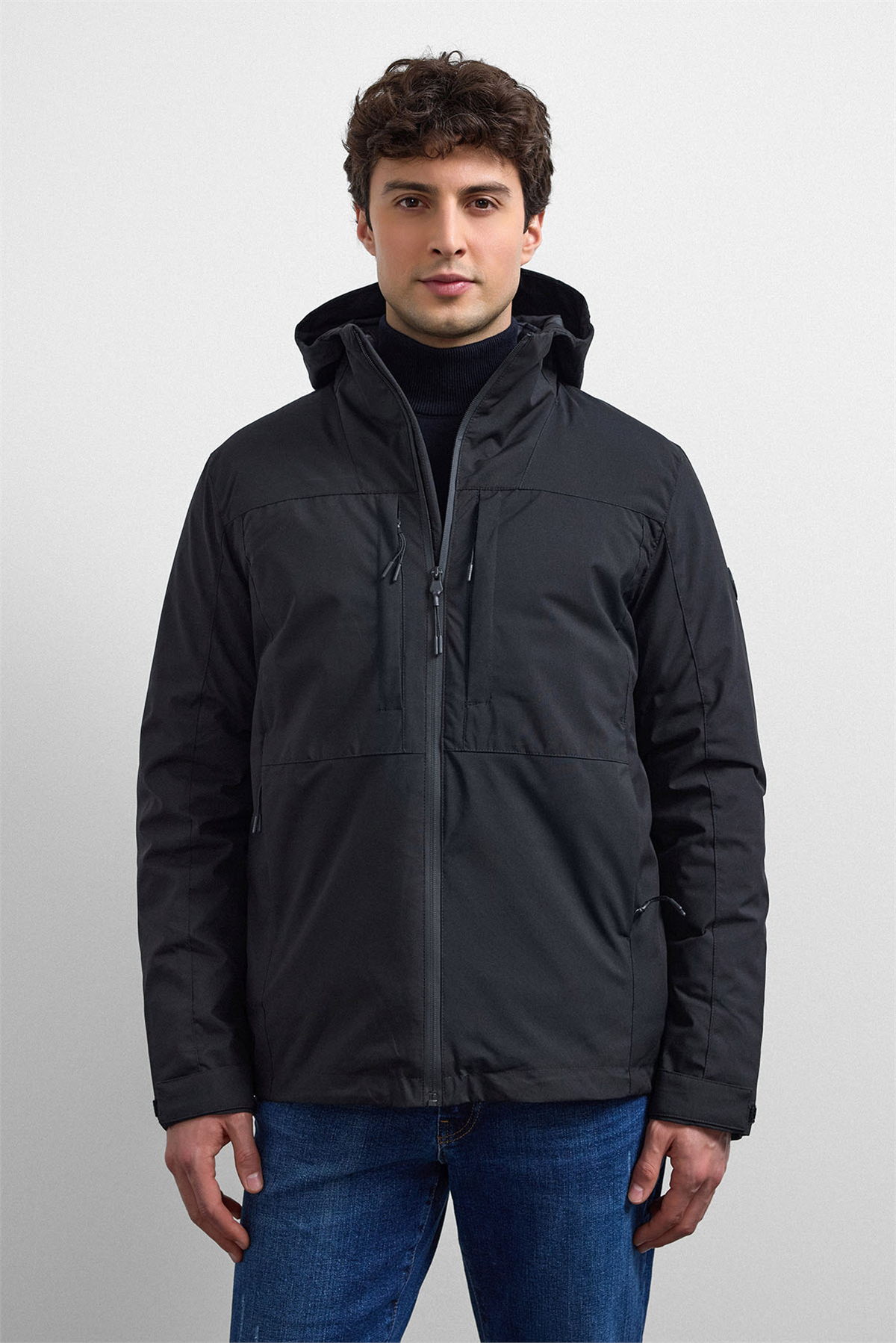 Siyah Smart Fit Puffer Ceket