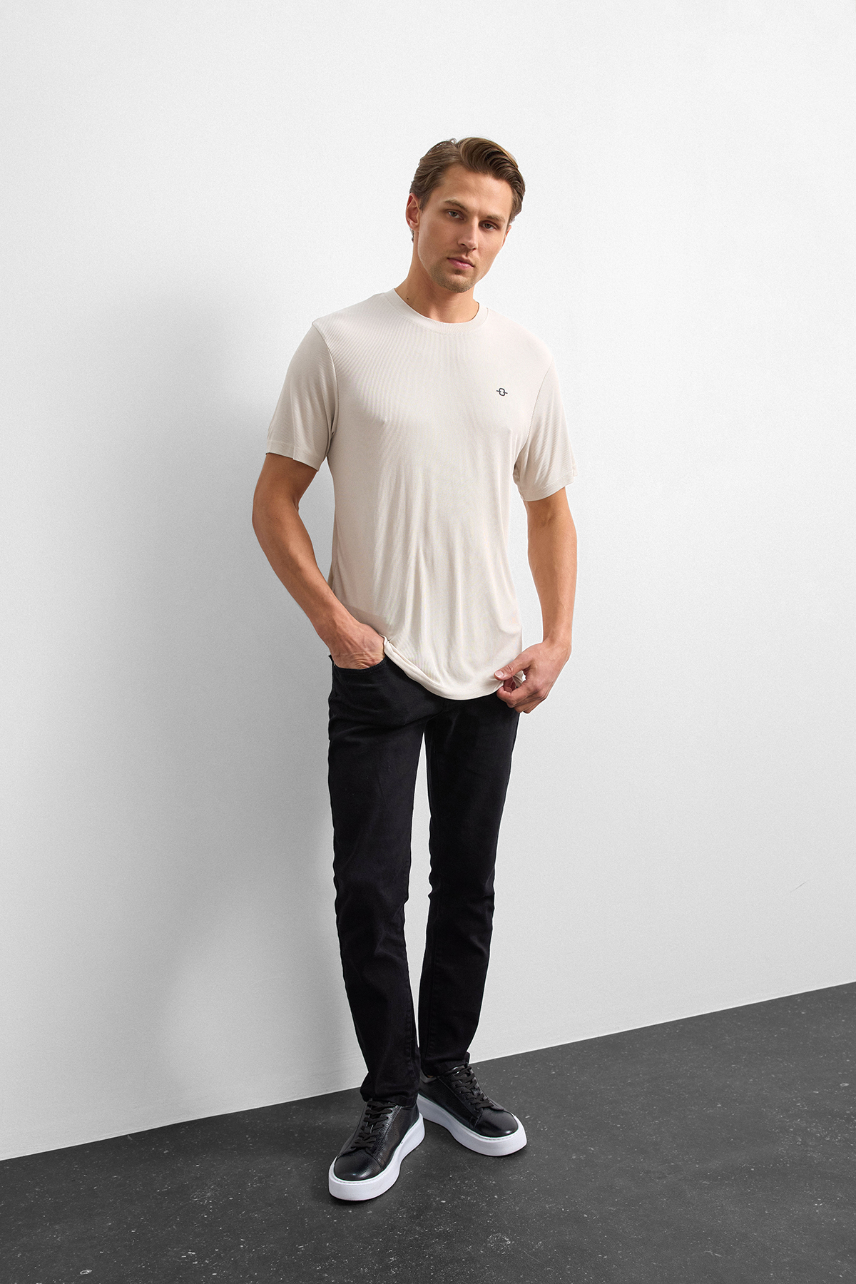 Taş Regular Fit Bisiklet Yaka Tişört