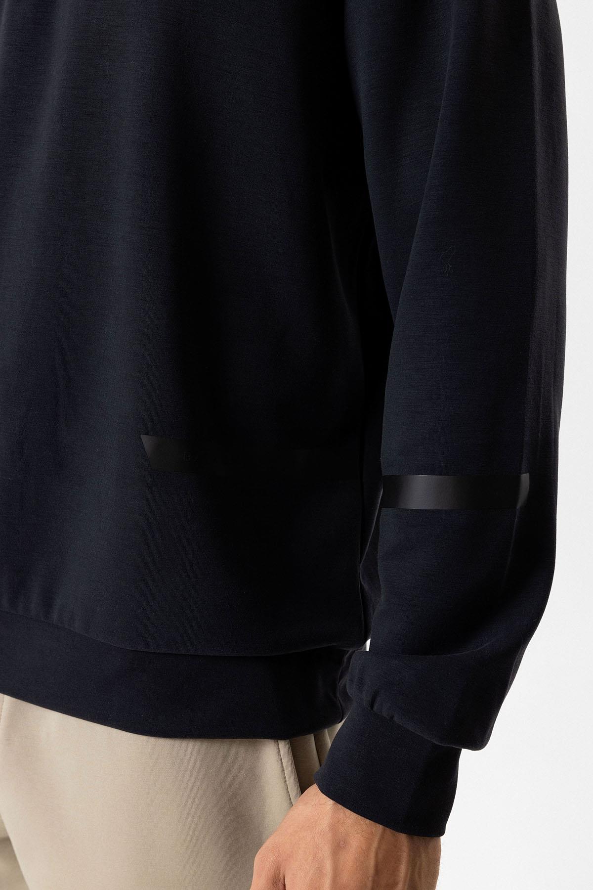 Antrasit Regular Fit Dik Yaka Yarım Fermuarlı Sweatshirt