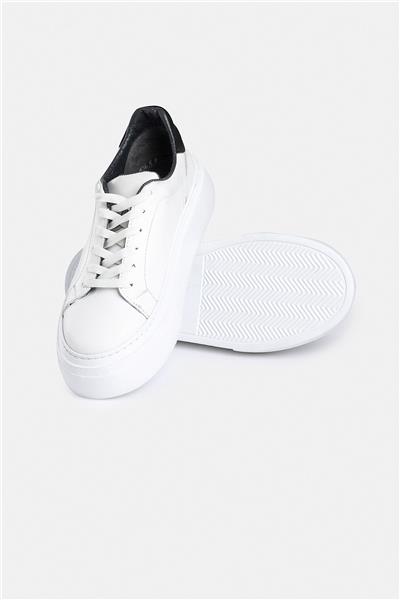 %100 Deri Termo Taban Beyaz Erkek Sneaker Ayakkabı