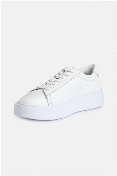 %100 Deri Termo Taban Beyaz Erkek Sneaker Ayakkabı
