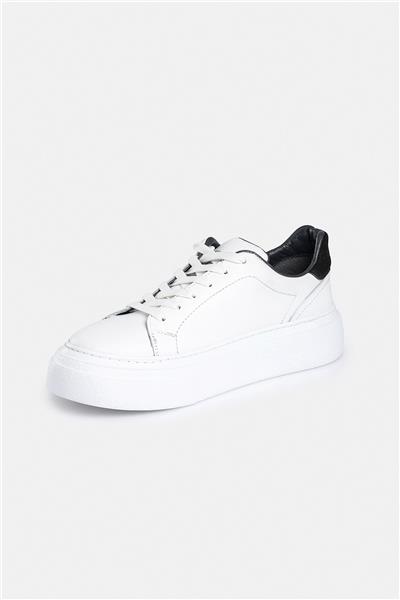 %100 Deri Termo Taban Beyaz Erkek Sneaker Ayakkabı
