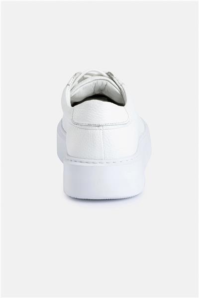 %100 Deri Termo Taban Beyaz Erkek Sneaker Ayakkabı