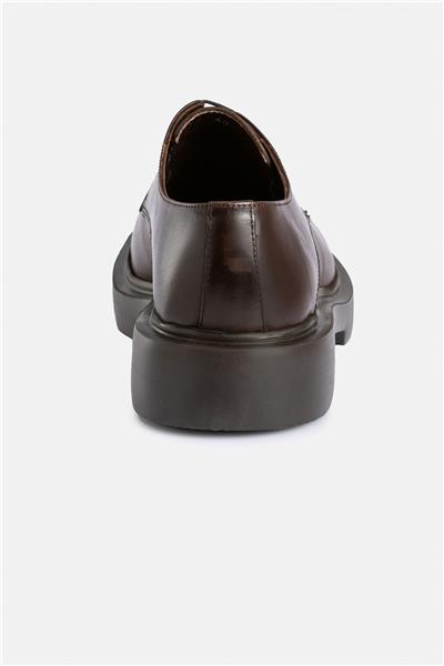 %100 Deri Termo Tabanlı Bağcıklı Kahverengi Erkek Günlük Casual Ayakkabı