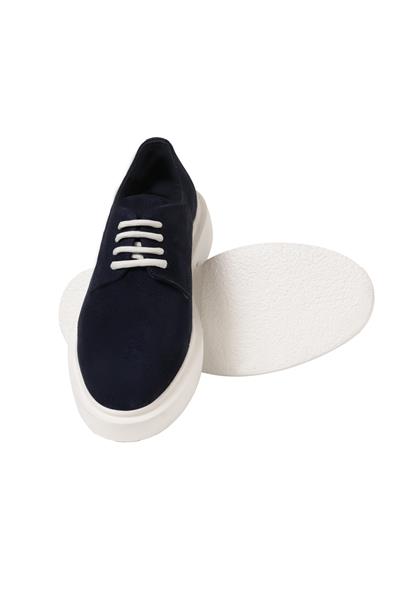 %100 Süet Deri Termo Taban Koyu Lacivert Casual Ayakkabı