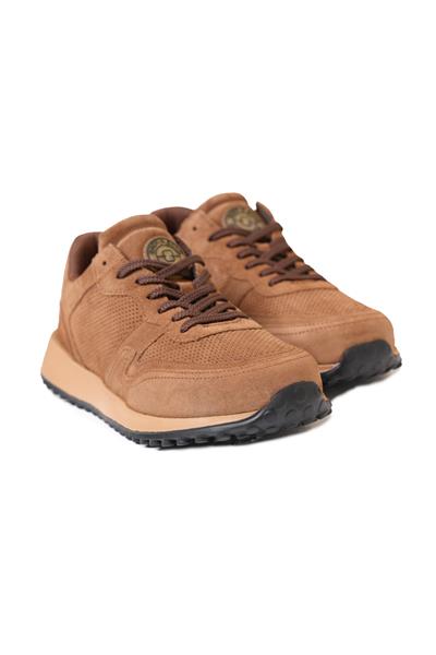 %100 Süet Deri Termo Taban Kahverengi Sneaker Ayakkabı