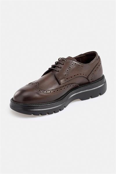 %100 Deri Termo Tabanlı Kahverengi Erkek Günlük Casual Ayakkabı