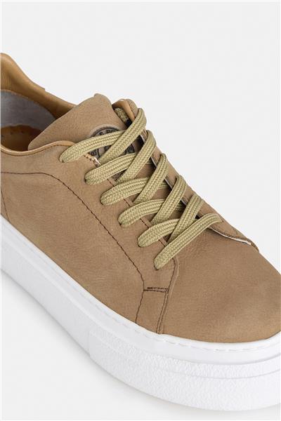 %100 Deri Bej Erkek Sneaker