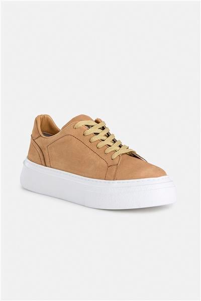 %100 Deri Bej Erkek Sneaker