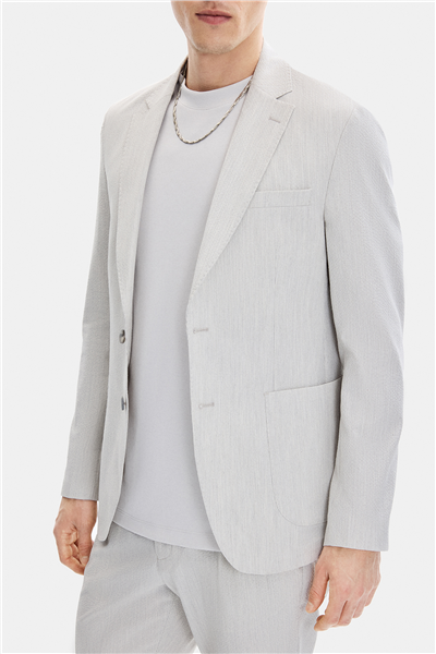 Açık Gri Mono Yaka Ceket