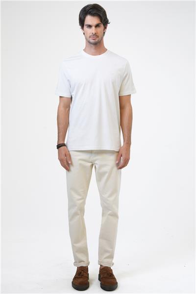 Açık Gri Regular Fit %100 Pamuk Bisiklet Yaka Tişört
