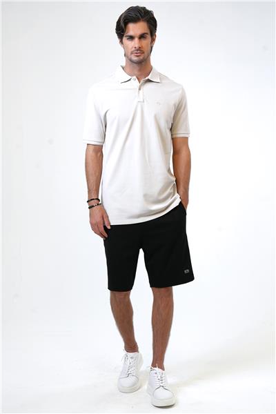 Açık Gri Relaxed Fit %100 Pamuk Polo Yaka Tişört