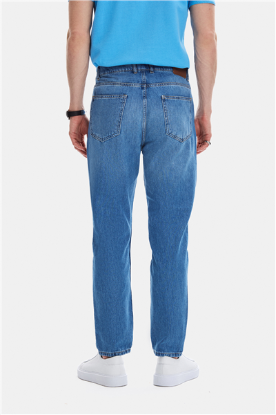 Açık Lacivert Tapered Fit Denim Pantolon