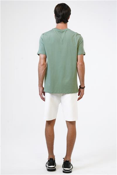 Adaçayı Regular Fit %100 Pamuk Bisiklet Yaka Tişört