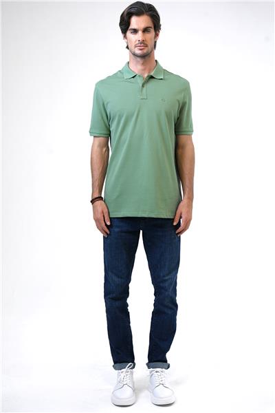 Adaçayı Relaxed Fit %100 Pamuk Polo Yaka Tişört