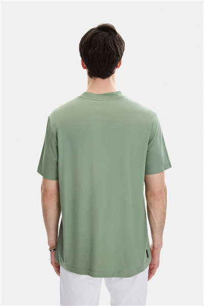 Adayaçayı Regular Fit Örme Bisiklet Yaka Tişört