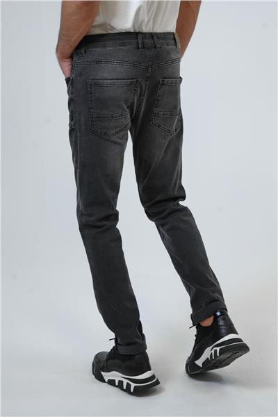 Antrasit Slim Fit 5 Cepli Pamuklu Denim Pantolon