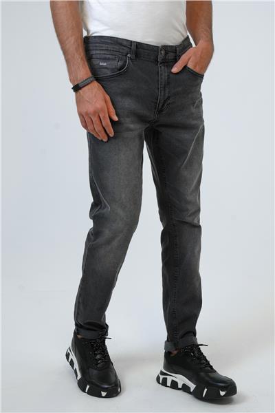 Antrasit Slim Fit 5 Cepli Pamuklu Denim Pantolon