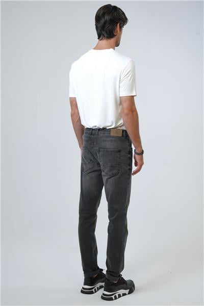 Antrasit Slim Fit 5 Cepli Pamuklu Denim Pantolon