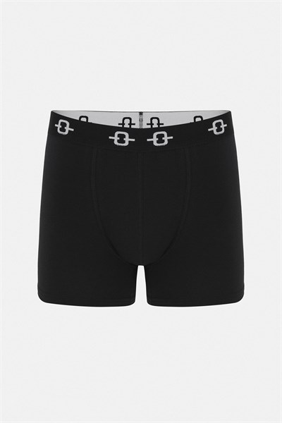Düz Likralı Siyah Boxer