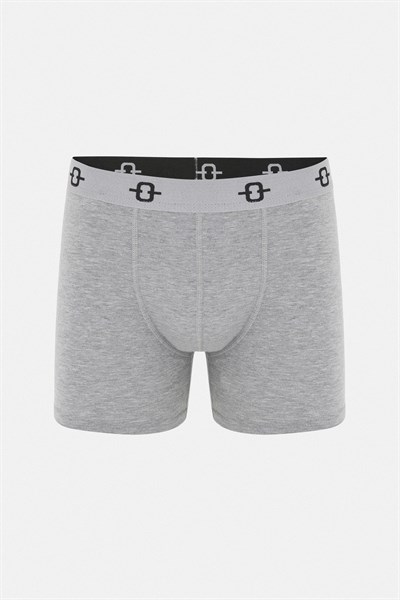 Düz Likralı Gri Boxer