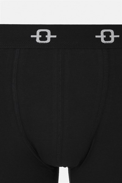 Düz Likralı Siyah Boxer