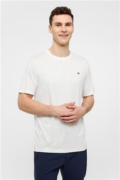 Beyaz Basic Flamlı Tişört