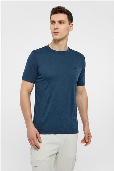 Lacivert Basic Flamlı Tişört