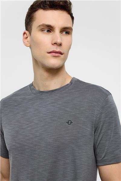 Gri Basic Flamlı Tişört