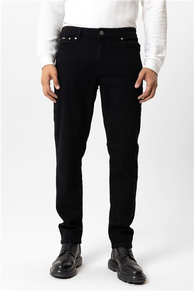 Siyah Slim Fit Pamuklu Denim Pantolon