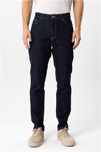 Lacivert Slim Fit 5 Cepli Pamuklu Denim Pantolon