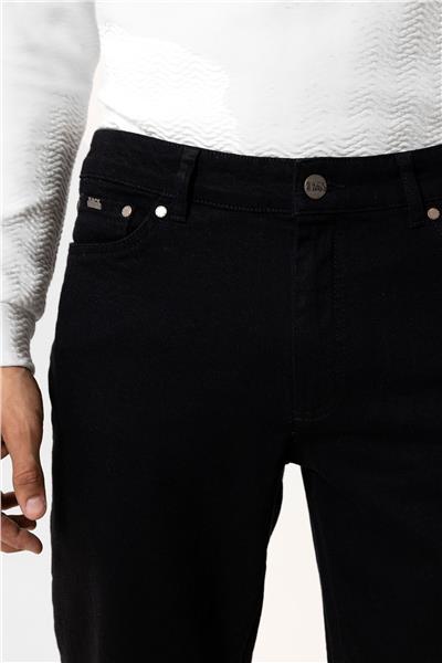 Siyah Slim Fit Pamuklu Denim Pantolon